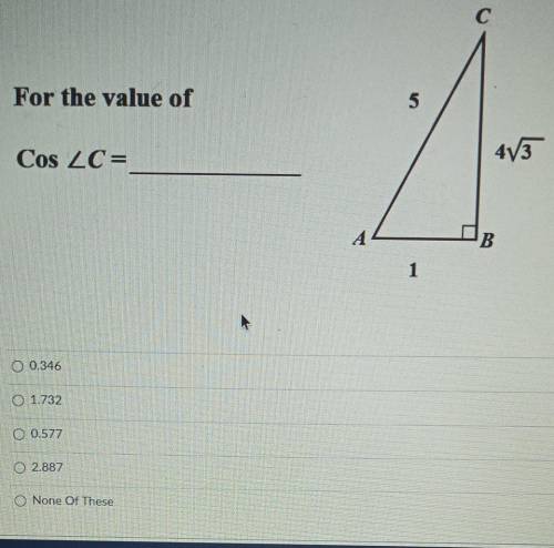 For the value of Cos<c=​