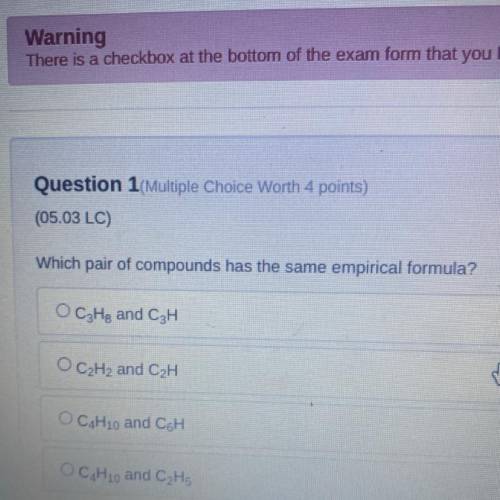 Which pair of compounds has the same empirical formula?