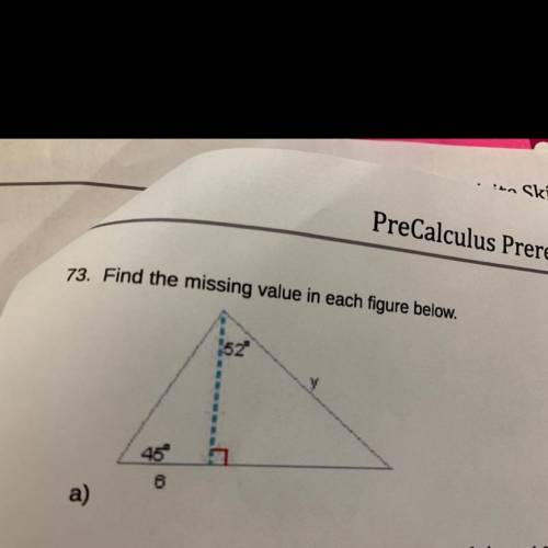 Find the missing value in each figure below. What does “y” equal?