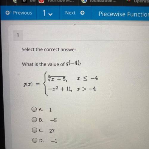 What is the value of g(-4)?