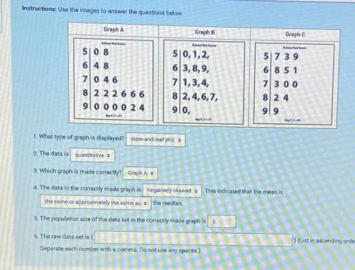 Instructions: Use the images to answer the questions below.

Graph A
Graph B
Graph C
5108
6 4 8
70