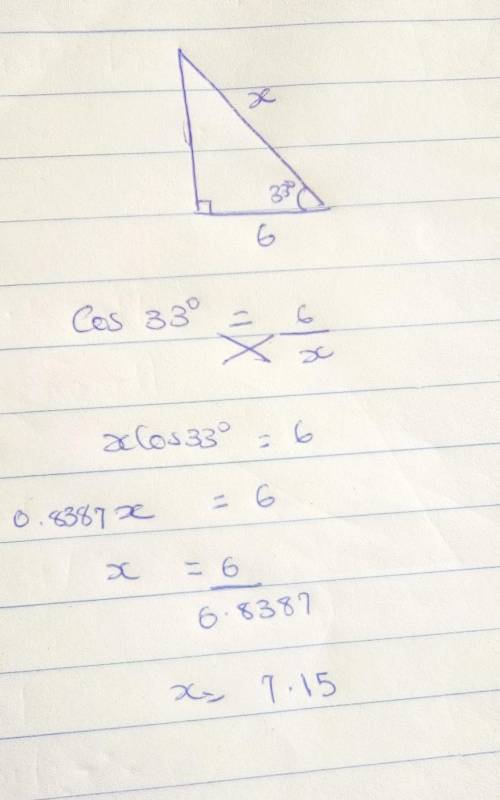 Find the value of x. Round to the nearest tenth