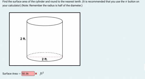 The surface area of a cylinder?