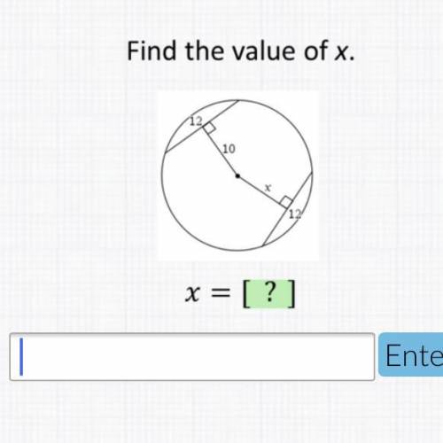 Please help me find the value of x