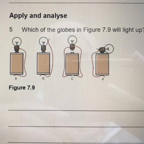 Which of the globes in Figure 7.9 will light up?