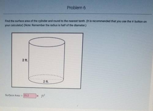 HELP PLEASE !! find the surface area of the cylinder and round it to the nearest tenth.​