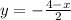 y=-\frac{4-x}{2}