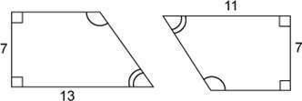 Do the two trapezoids in the figure appear to be similar? Why or why not?

options:
A) 
They're no