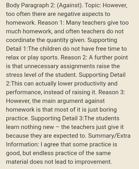 Essay on the topic Giving homework for students​