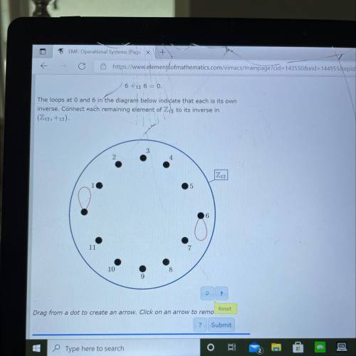 6 +12 6 = 0.

The loops at 0 and 6 in the diagram below indicate that each is its own
inverse. Con