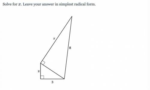 Solve for x. Leave your answer in simplest radical form.