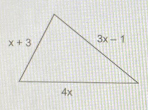 The plot of land illustrated in the accompanying diagram has a perimeter of 34 yards. Find the leng