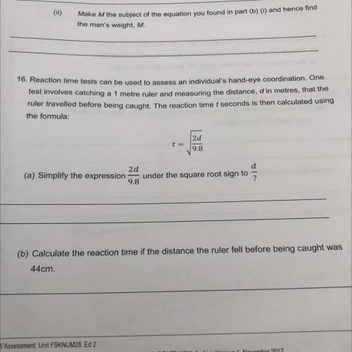 Q16 Reaction time help