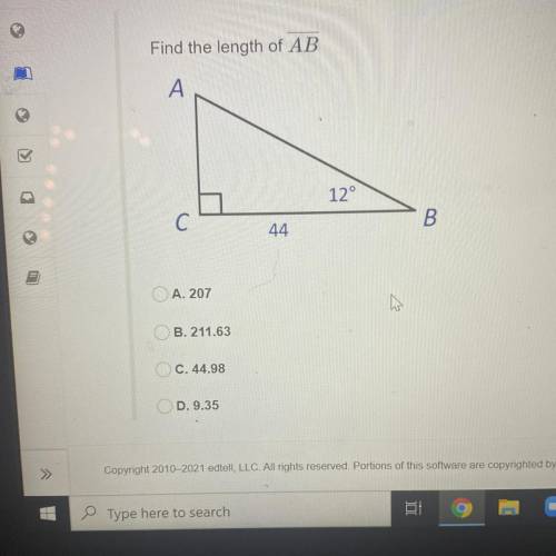 Find the length of AB