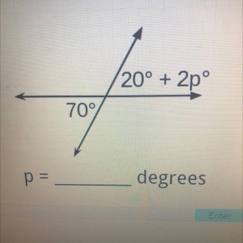 20° + 2pº
70°
p =
degrees