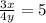 \frac{3x}{4y} = 5