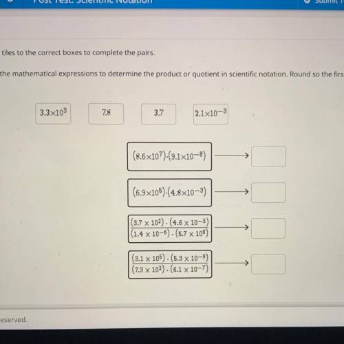 Drag the tiles to the correct boxes to complete the pairs.

Simplify the mathematical expressions