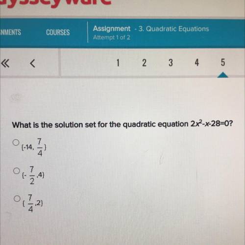 What is the solution for the quadratic equation?
