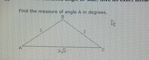 Find the exact length of side a.​