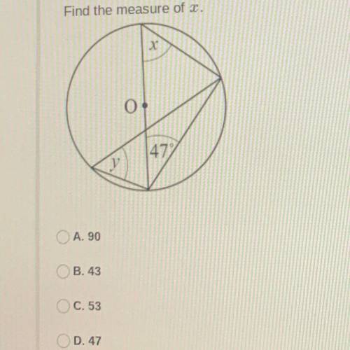 Find the measure of x