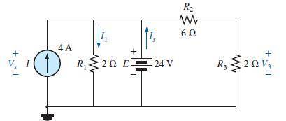 Para la siguiente red de la figura:

Determine las corrientes I1 e Is
Determine los voltajes Vs y