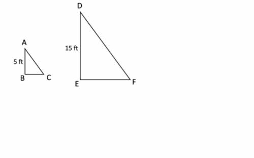 In the figure, ΔABC and ΔDEF are similar. What’s the scale factor from ΔABC to ΔDEF?