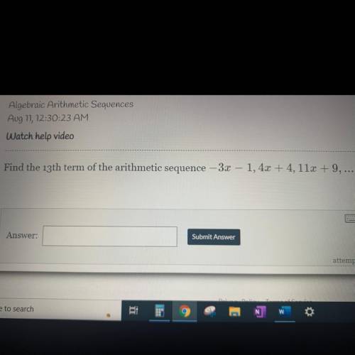 Find the 13th term of the arithmetic sequence -3x – 1,42 + 4,112 + 9, ...