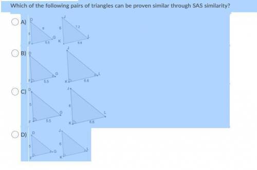 Please help me I'd appreciate it so much!! (no links)

Which of the following pairs of triangles c
