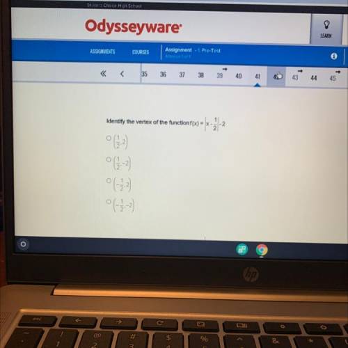 Identify the vertex of the function f(x) = |x-^1/2|-2