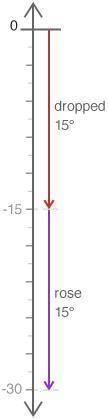 Choose a number line to model the following situation:

The temperature outside rose 15° and then