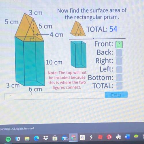 Find the surface area of the rectangular prism