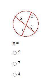 Solve for x =
a 9
b 7
c 4