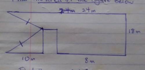 Find the area of the figure below.