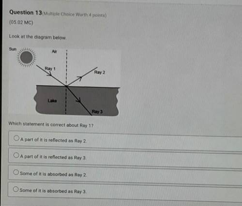 PLEASE HELP!!! WILL MARK BRAINLIST Which statement is correct about Ray 1??