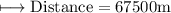 \\ \rm\longmapsto Distance=67500m