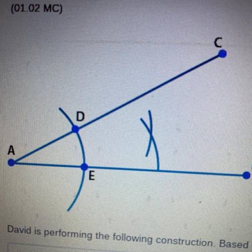 David is performing the following construction. Based on the markings that are present, what constr