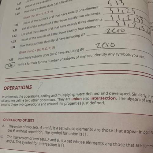 Please help

Write a formula for the number of subsets of any set; identify any symbols use 
Mark