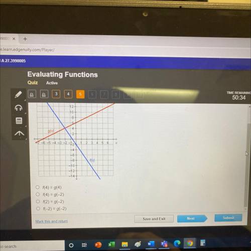 Which statement is true regarding the graphed functions?

441
12
10
8
go
16-5-4-3-2-12
2 13 14 15