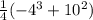 \frac{1}{4}(-4^{3} + 10^{2}  )