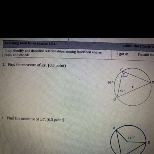 1. Find the measure of