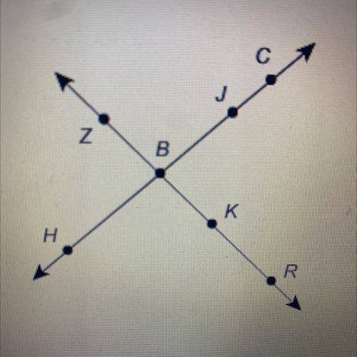 Which sets of points are collinear?

Select each correct answer
h,b and c
h,b and k
z,j and c
z,k