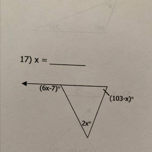 I need help!! what does x equal?