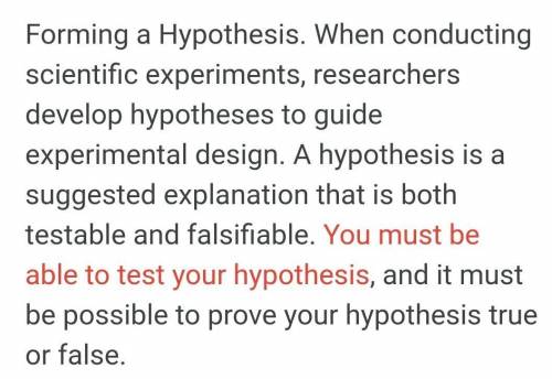 Why is it important to form a hypothesis at the beginning of an experiment?