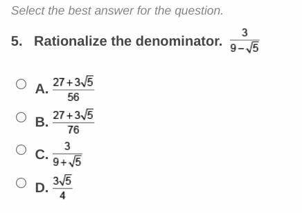 Rationalize the denominator.