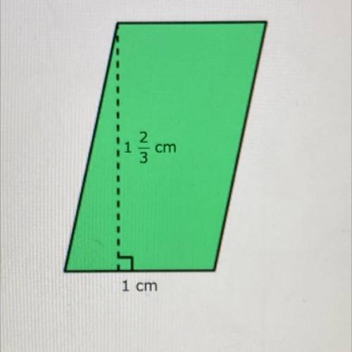 What is the area?
Write your answer as a fraction or as a whole or mixed number.