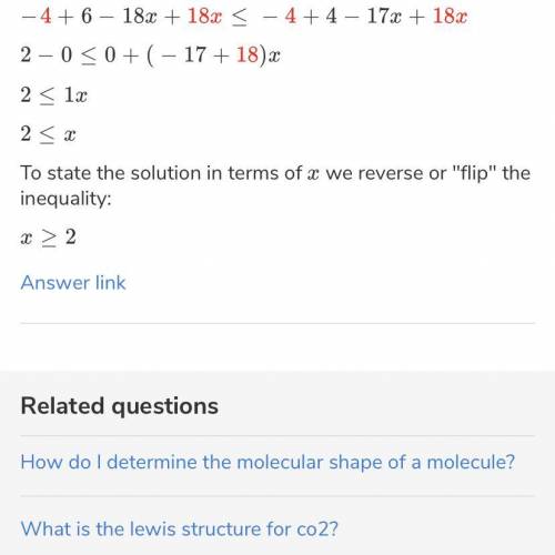 Solve 6-18x>4-13x - 4x