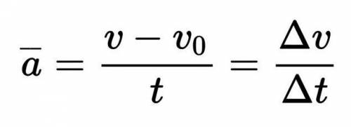 What is the formula for calculation of acceleration?