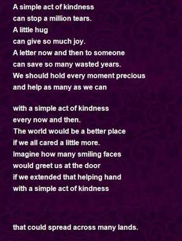 8 line poem about kindness ​