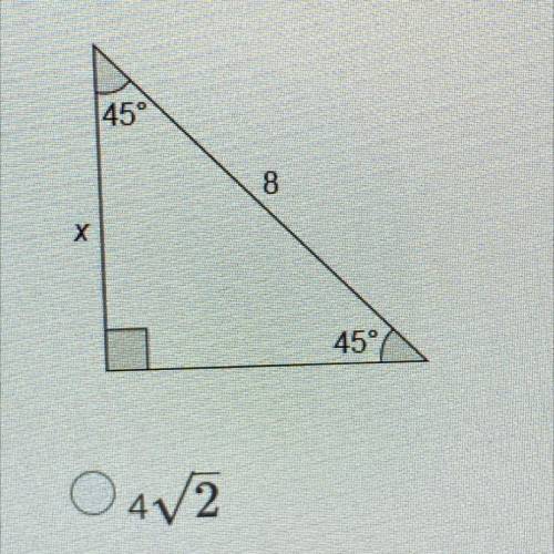 Determine the value of x