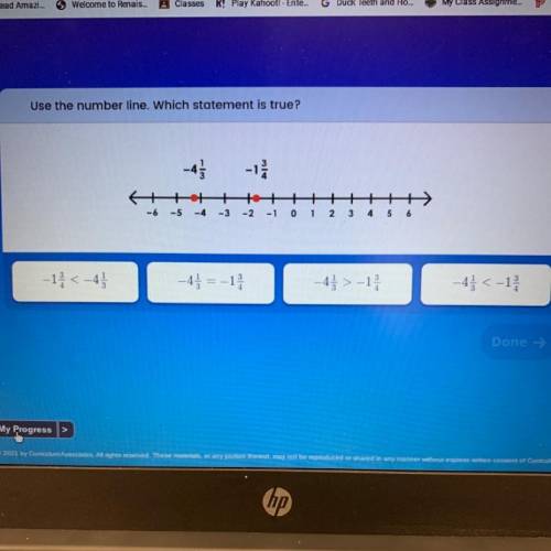 Use the number line. Which statement is true?

-13
1M
A++
H+ ++ +++
-6 -5 -4 -3 -2 -1 0 1 2 3 4 5